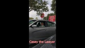 Casey The Lawyer in Car