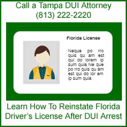 Have Tampa DUI Attorney Help Get License Reinstated