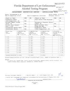 FDLE Form 41 Department Inspection Report For DUI Conviction