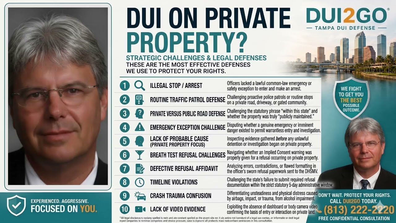 Board-Certified criminal trial lawyer Casey Ebsary explains how Florida DUI laws apply everywhere within the state, including parking lots, gated communities, and private driveways.